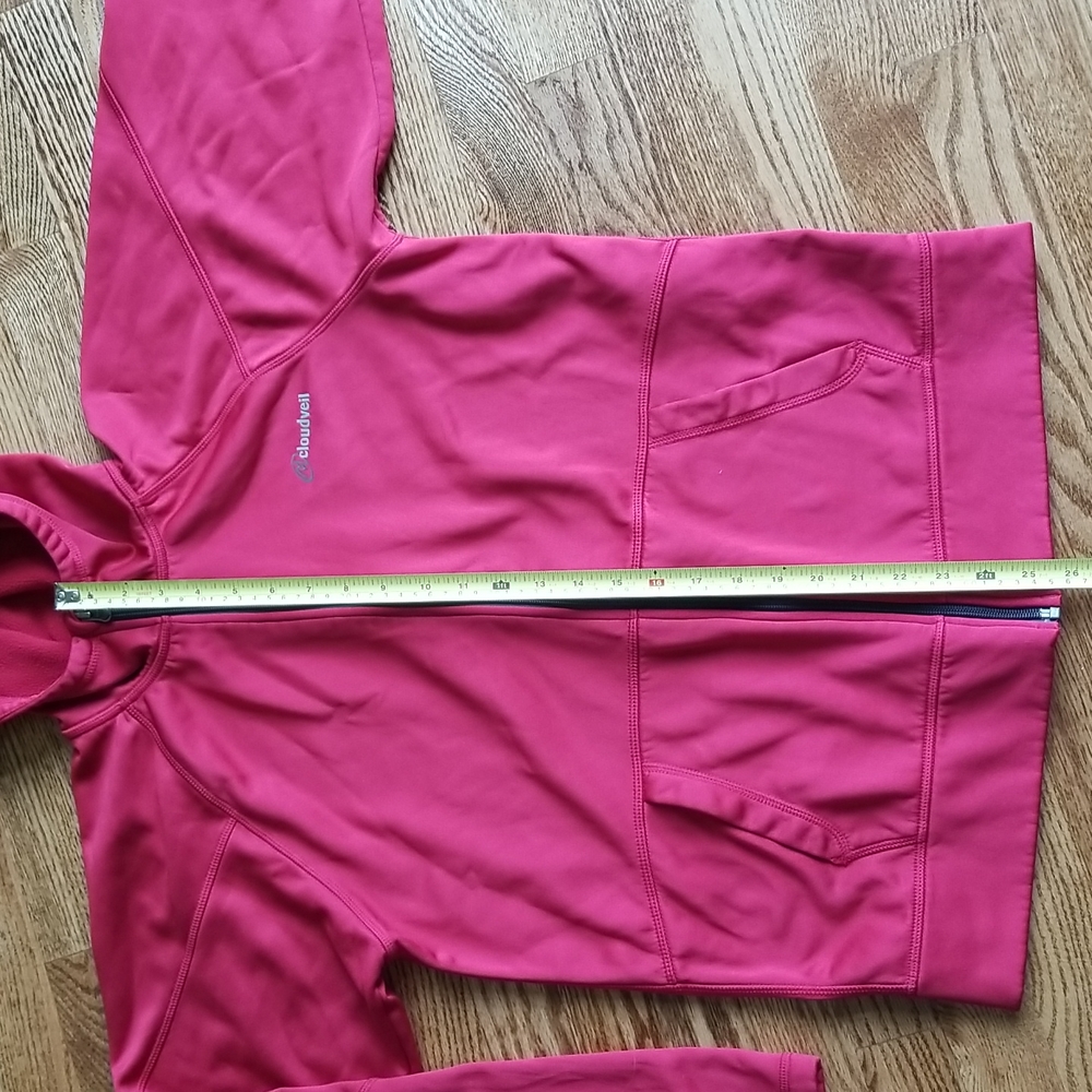 (S) Cloudveil Shiny Red Zip Up Hoodie Athleisure Sporty Activewear Comfy - Picture 6 of 6